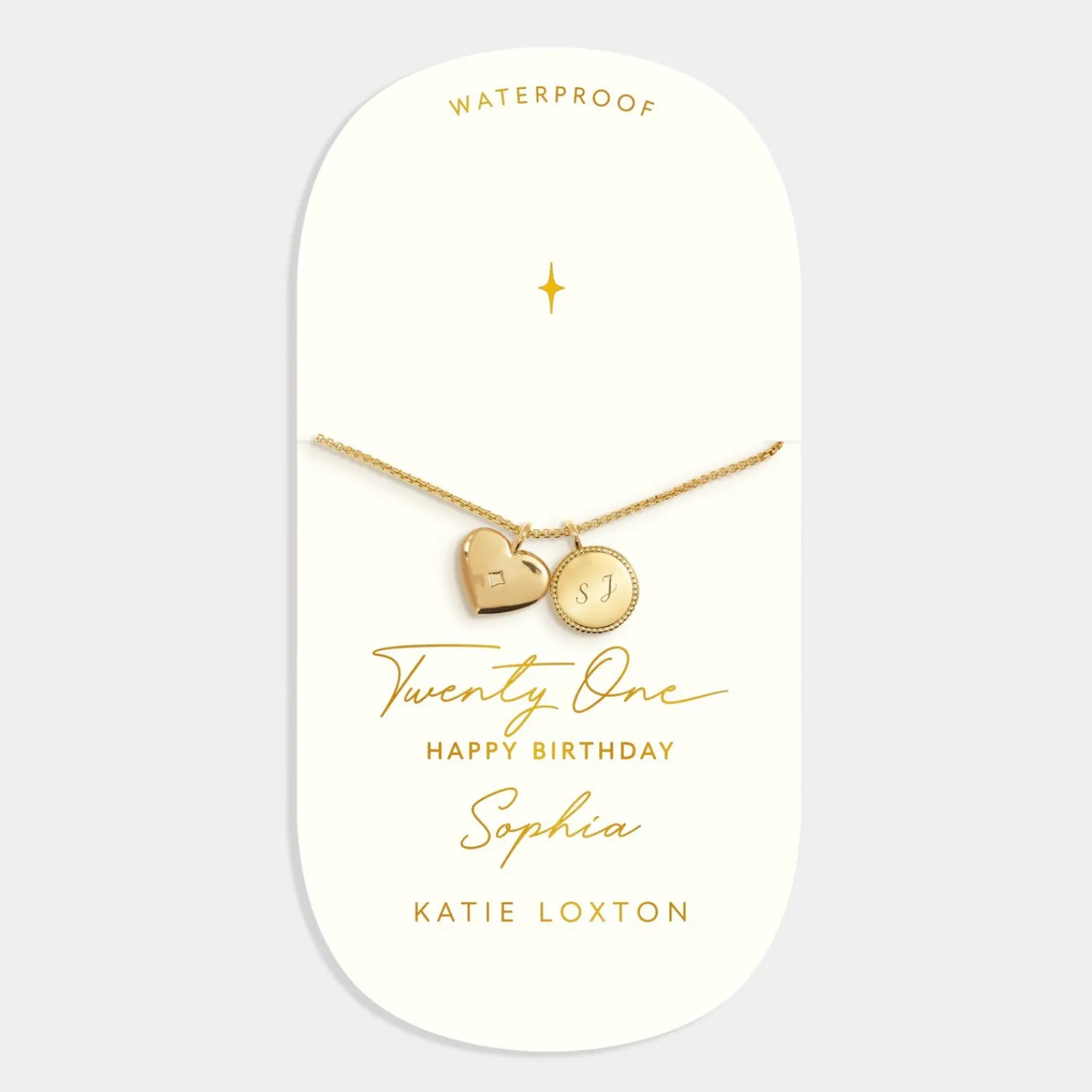 Katie Loxton 21st Birthday' Waterproof Gold Sentiment Bracelet Outlet