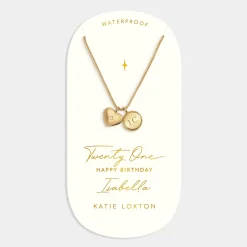 Katie Loxton 21st Birthday' Waterproof Gold Sentiment Necklace