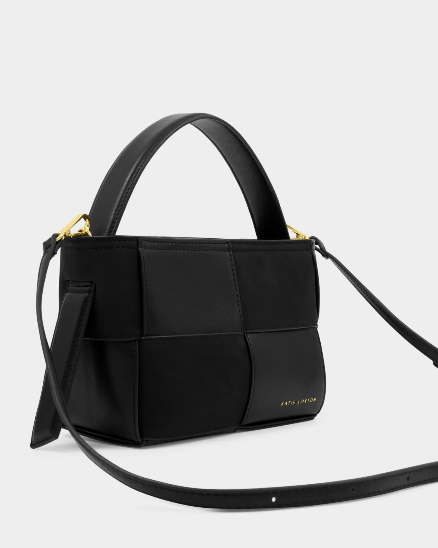 Katie Loxton Taya Hand Woven Suedette Top Handle Bag Black Best