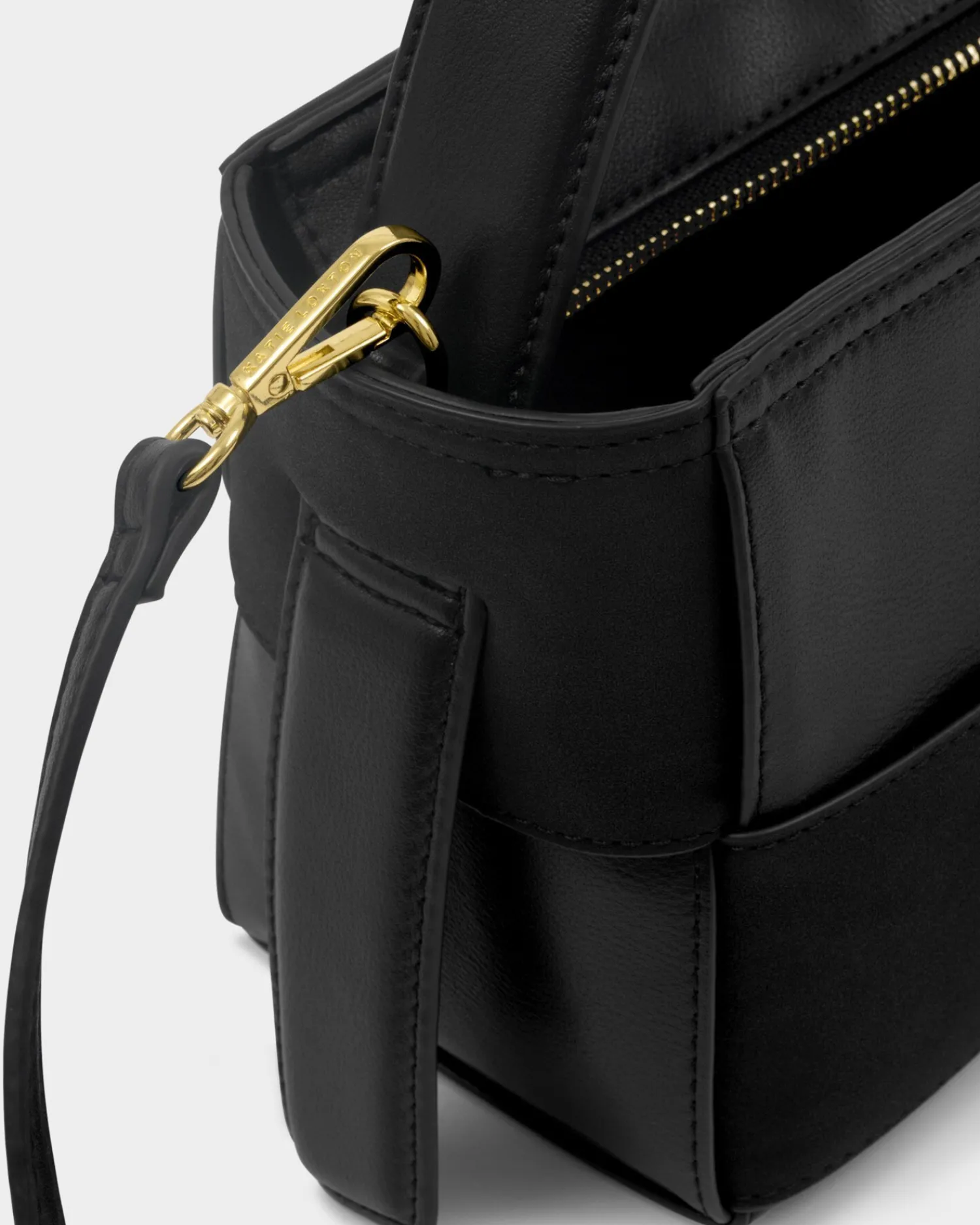 Katie Loxton Taya Hand Woven Suedette Top Handle Bag Black Best