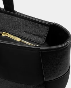 Katie Loxton Taya Hand Woven Suedette Tote Bag Black Discount