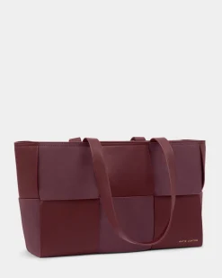Katie Loxton Taya Hand Woven Suedette Tote Bag Cherry Outlet