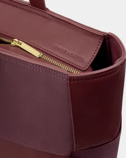 Katie Loxton Taya Hand Woven Suedette Tote Bag Cherry Outlet