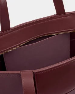 Katie Loxton Taya Hand Woven Suedette Tote Bag Cherry Outlet