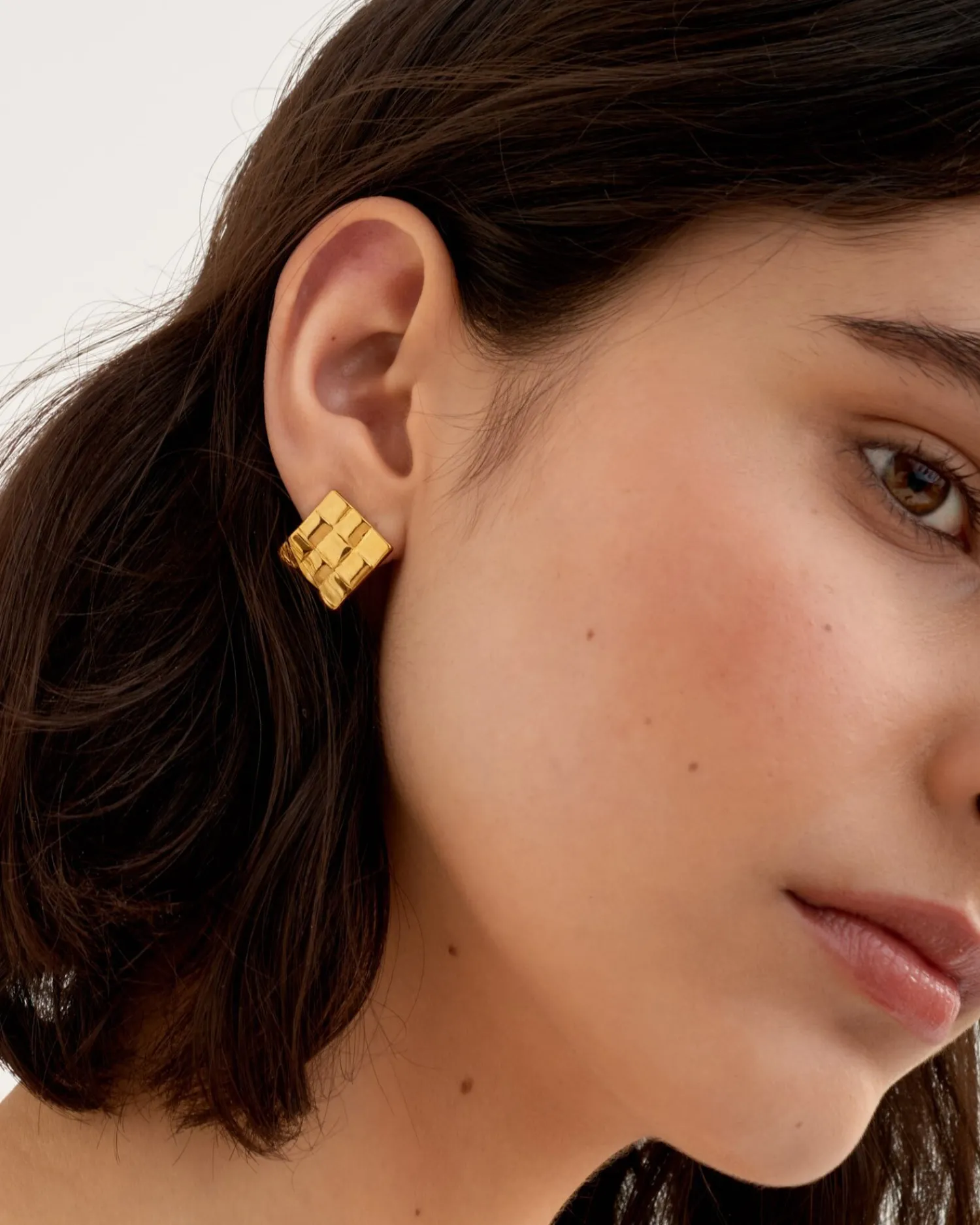 Katie Loxton Taya Waterproof Gold Woven Oversized Stud Earrings Clearance
