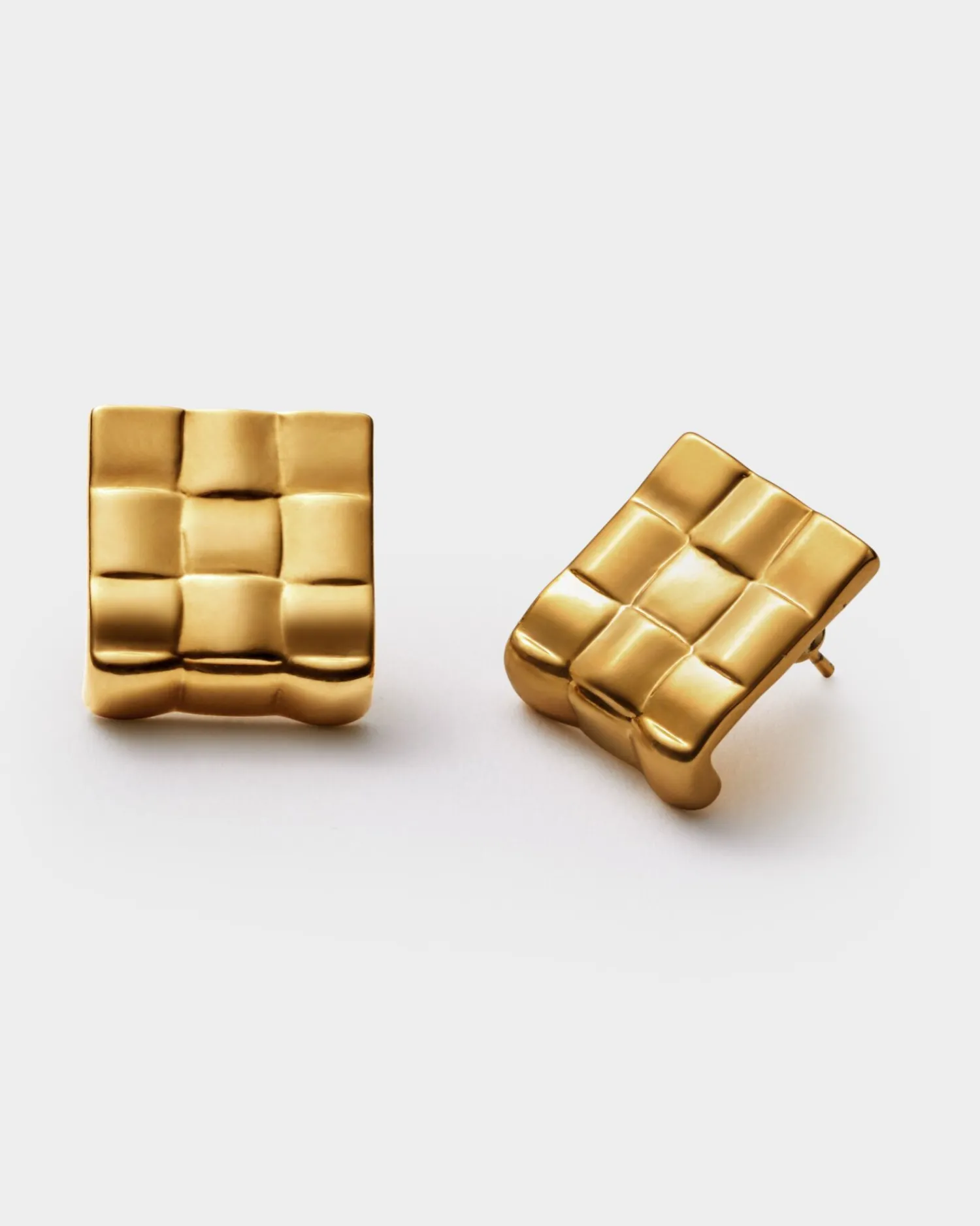 Katie Loxton Taya Waterproof Gold Woven Oversized Stud Earrings Clearance