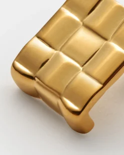 Katie Loxton Taya Waterproof Gold Woven Oversized Stud Earrings Clearance