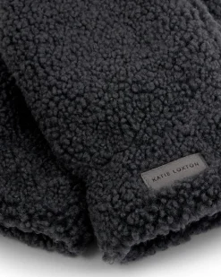 Katie Loxton Teddy Mittens with Cord Charcoal Outlet