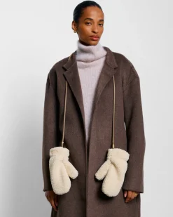 Katie Loxton Teddy Mittens with Cord Cream Discount