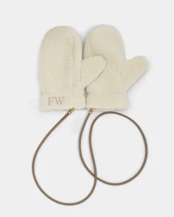 Katie Loxton Teddy Mittens with Cord Cream Discount