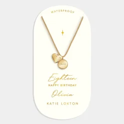 Katie Loxton 18th Birthday' Waterproof Gold Sentiment Necklace Hot