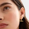 Katie Loxton Themis Waterproof Gold T-Bar Earrings New
