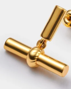 Katie Loxton Themis Waterproof Gold T-Bar Earrings New