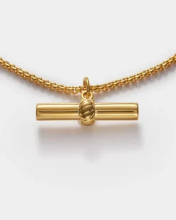 Katie Loxton Themis Waterproof Gold T-Bar Bracelet Clearance