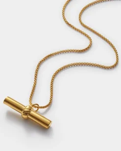 Katie Loxton Themis Waterproof Gold T-Bar Necklace
