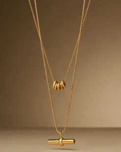 Katie Loxton Themis Waterproof Gold T-Bar Necklace