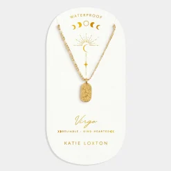 Katie Loxton Virgo' Waterproof Gold Zodiac Necklace 23rd Aug 22nd Sep New