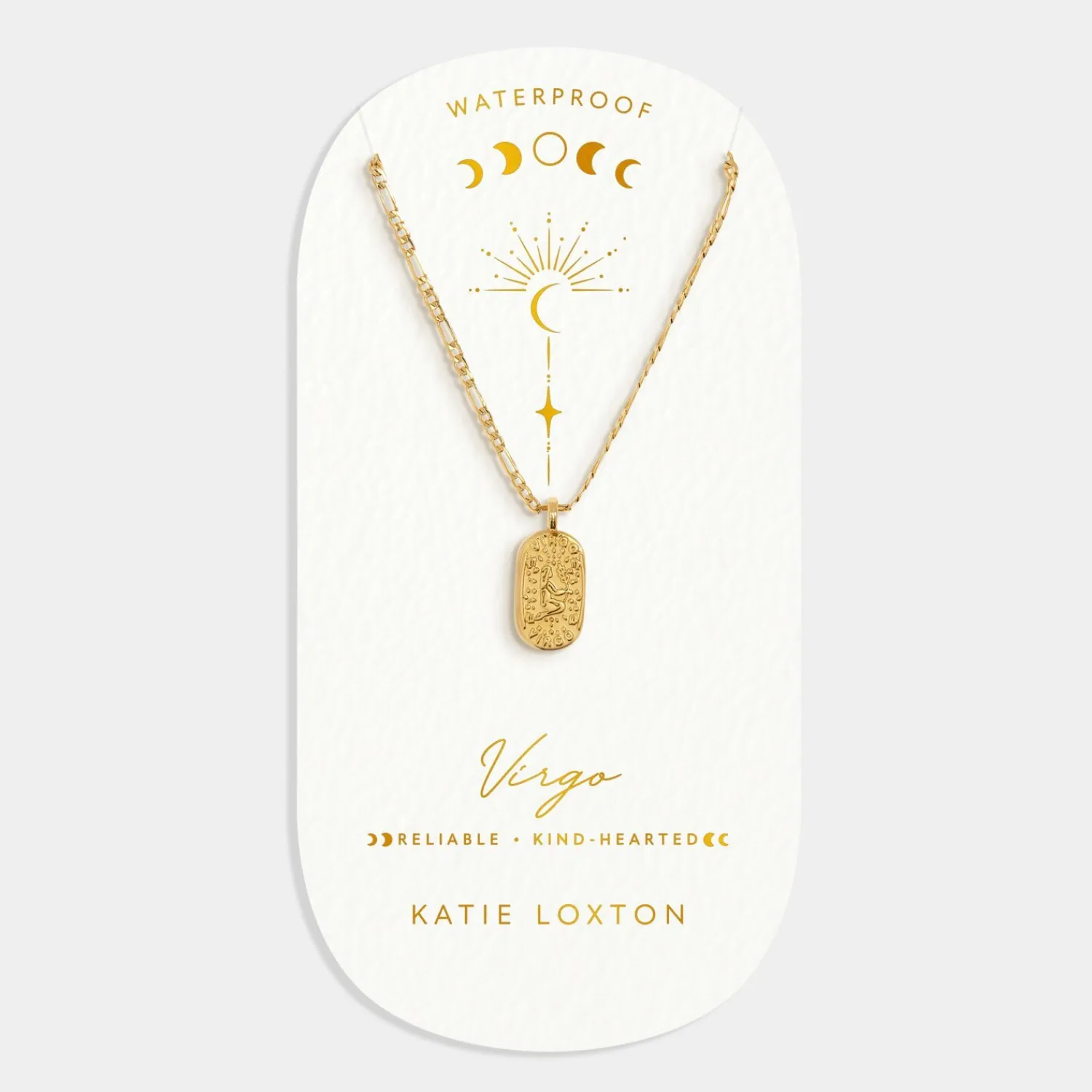 Katie Loxton Virgo' Waterproof Gold Zodiac Necklace 23rd Aug 22nd Sep New