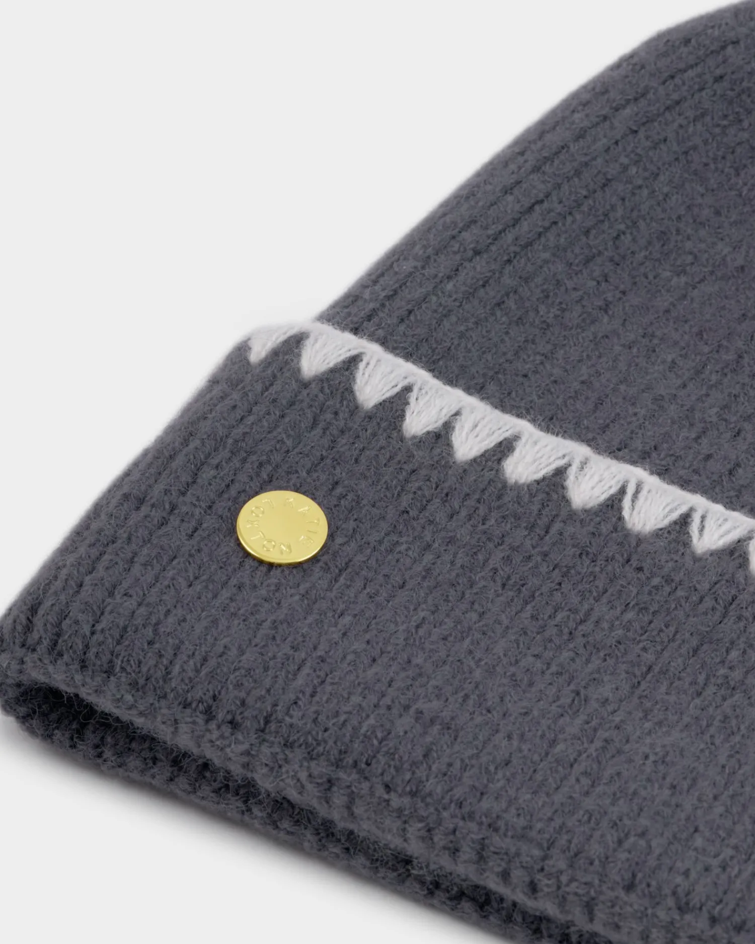 Katie Loxton Whipstitch Knitted Hat Charcoal