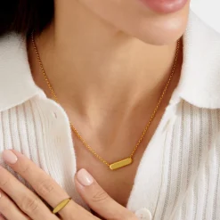 Katie Loxton With Love' Waterproof Gold Signet Necklace Discount
