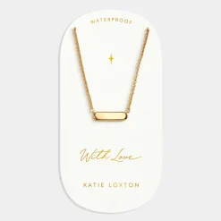 Katie Loxton With Love' Waterproof Gold Signet Necklace Discount