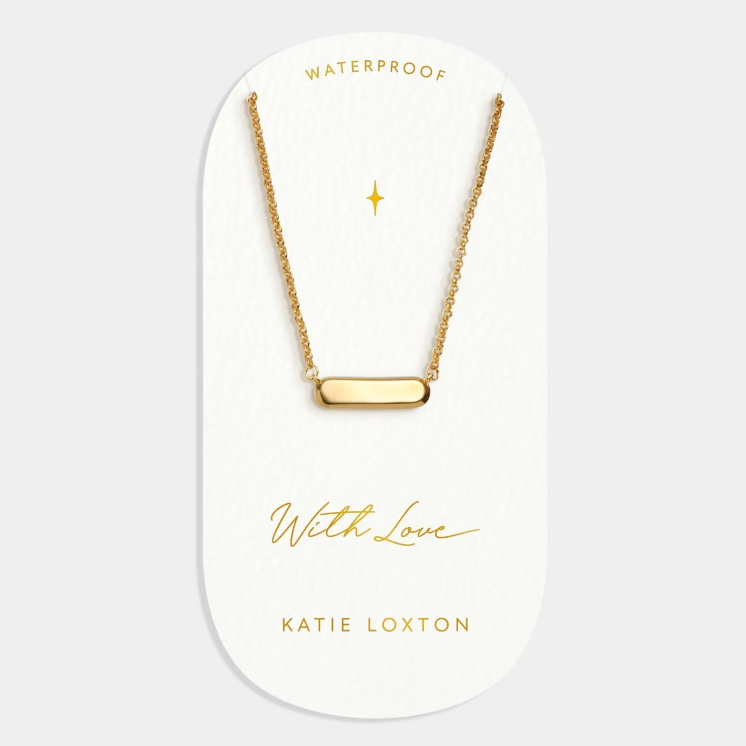 Katie Loxton With Love' Waterproof Gold Signet Necklace Discount