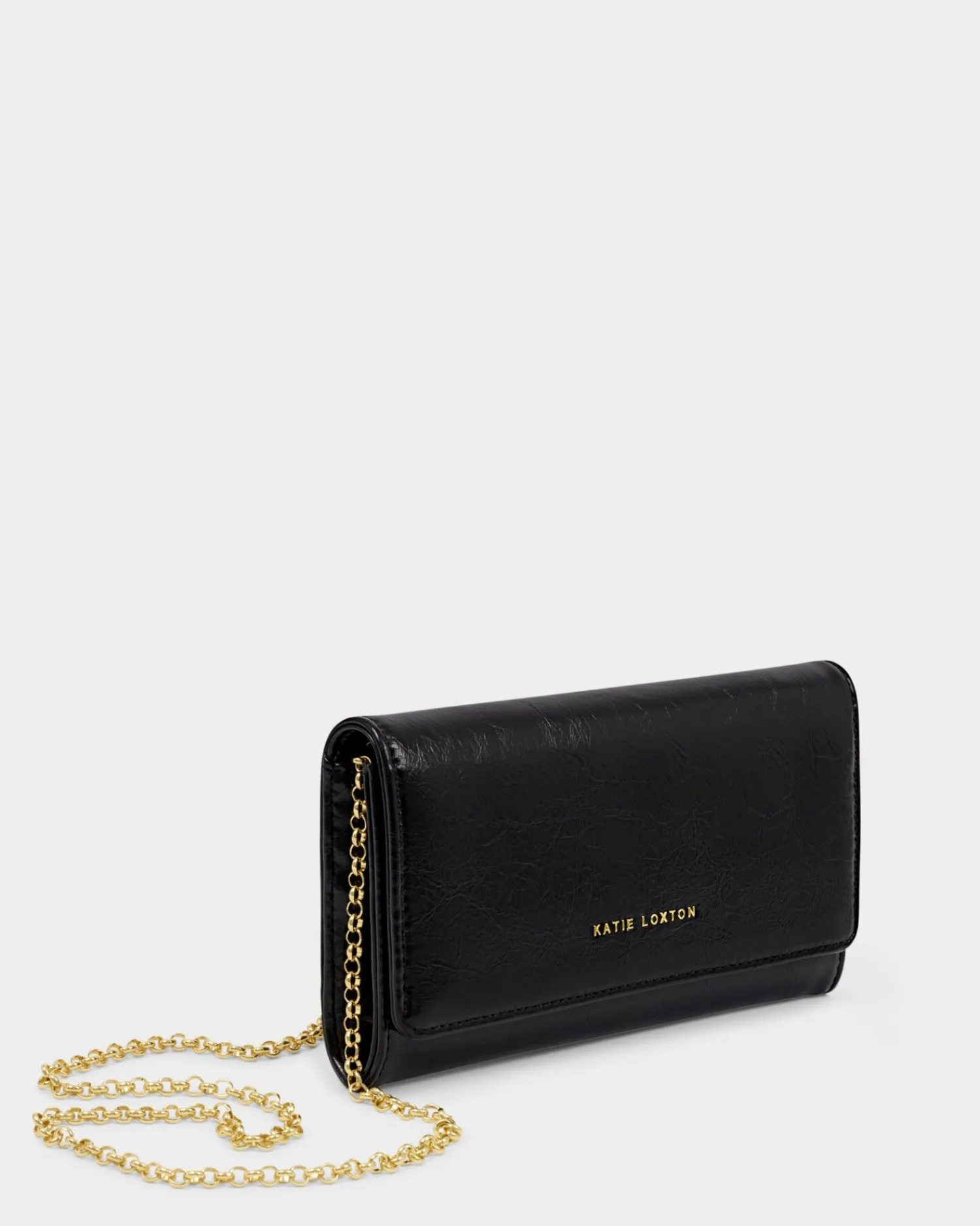 Katie Loxton Zea Patent Crackle Crossbody Purse Black Best