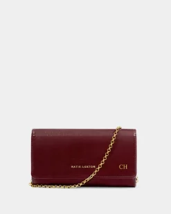 Katie Loxton Zea Patent Crackle Crossbody Purse Cherry Hot